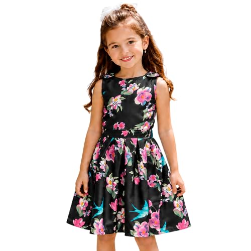 Image of Miss Lavish London Kid Dress for Girls, Shoulder Bow Printed Party Dress, Summer Dress for Girls, Kids Printed Dress for Birthday, Vacation, Wedding & Festival Girls Dresses