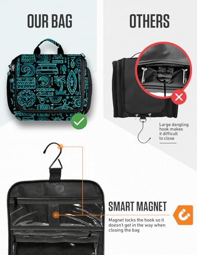 Image of VENTURE 4TH Hanging Travel Toiletry Bag, 17 Compartments - Surfing Vibes
