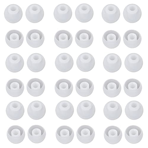 Image of 36 Pieces Large Earbud Tips Soft and Comfortable Ear Bud Replacement Pieces Silicone Fit Most in-Ear Headphones,Inner Hole 3.8mm -5.5mm,Large Clear White Replacement Earbuds Silicone Tips