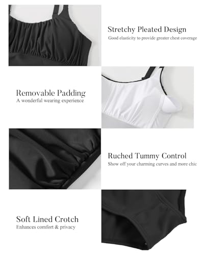 Badeanzug-Damen-Bauchweg-Einteiliger-Strandmode-Hoch-Taillierte-Monokini-Badeanzuege-fuer-Frauen-Bademode-Swimsuit - Sparfuchs24.io - Preisvergleich & Top Angebote Online