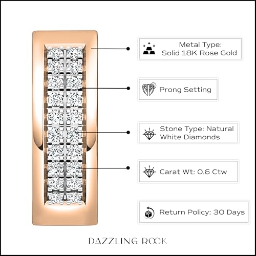 Dazzlingrock Collection 0.06 Cttw Round White Diamond Unisex Hinged Post Huggie Hoop Earring (1Pc Only) in 10K Solid Gold3