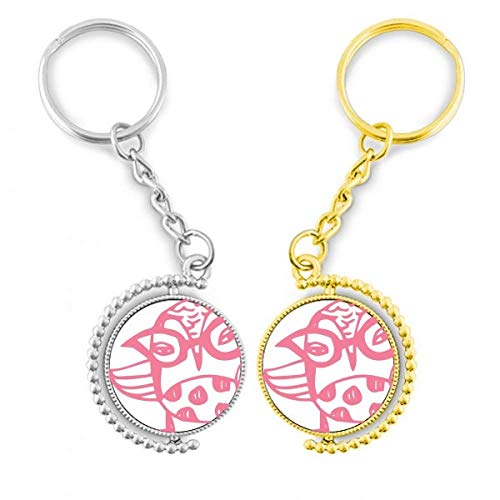 Porte-clés oiseaux amoureux cartoon pour sac et trousseau