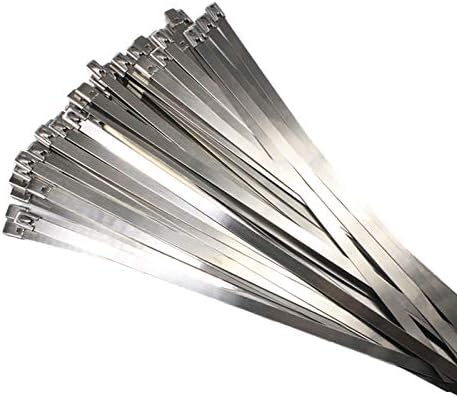 100 個 SS304 ステンレス鋼ケーブルタイ幅 12 ミリメートルセルフロックジップ排気ラップコーティングされた金属ストラップマ