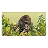 マウスパッド 森の中のゴリラ 大型 ゲーミング 特大 おおきい ゴム底 光学式 マウス対応 滑り止め 耐久性 良い おしゃれ かわいい 防水 適度な表面摩擦 40cm X 75cm xm115