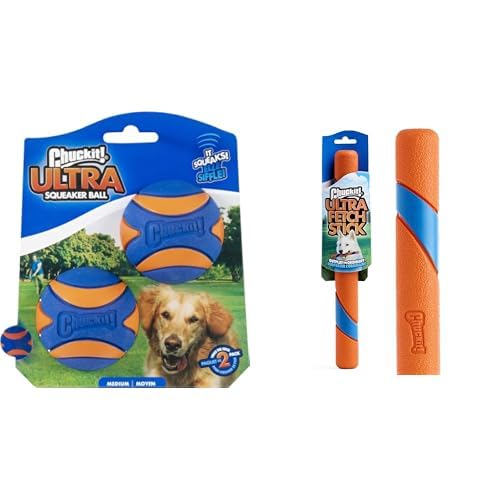 Chuckit! Ultra Dog Toy Bundle: Balones mordibles y stick