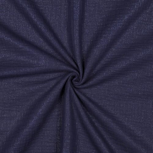 Tissu double gaze pailleté bleu marine pour confectionner des robes d'été