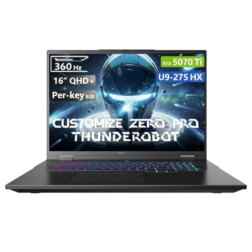 Image of PCONLINE Customized Laptop, Made with Thunderobot Zero 16 Pro RTX 5070 Ti Gaming Laptop, 16 inch QHD+ 360Hz, Ultra 9 275HX, 32GB / 64GB DDR5 RAM, 1TB / 4TB PCIe SSD, Per-Key RGB, HD Camera, Win 11 Pro