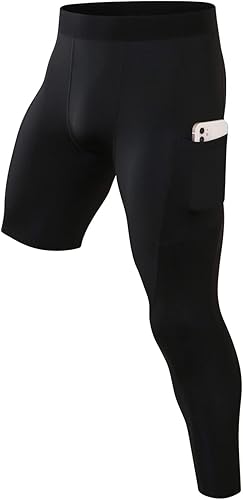 Miniatura 7 de Blaward Pantalones de compresión 34 de una pierna para hombre mallas de baloncesto atléticas para correr leggings deportivos de capa base capri para