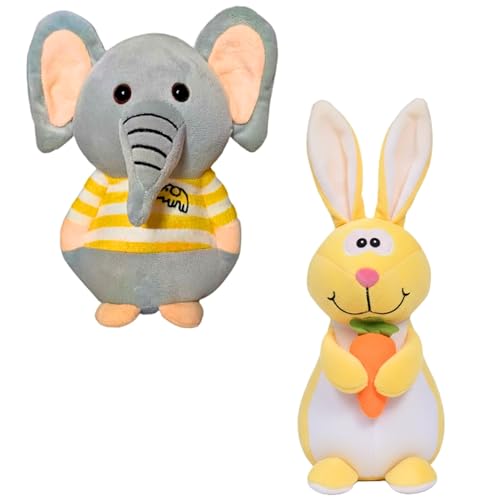 Image of TOYTALES Combo Soft Toy Cute Elephant & Rabbit Plush Toy for Kids (Pack of 2)