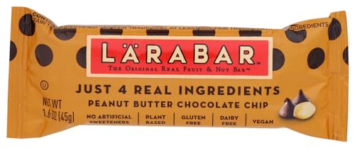 LARABAR Fruit & Nut Food Bar, Peanut Butter Chocolate Chip, 1.6oz (Pack of 15)