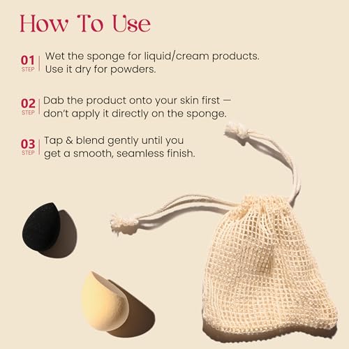 Image of Milagro Beauty Mini Mates Duo Beauty Blender | Small Precision Makeup Sponge for Concealer, Under Eye, Nose & Detail Blending (2 Piece)