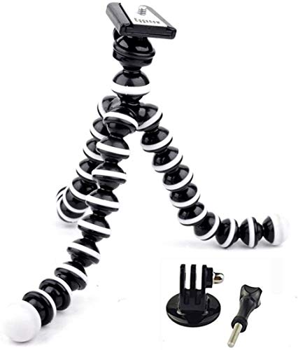 Eggsnow Flexible Octopus Tripod Stand for Gopro Mount Adapter Included-Black