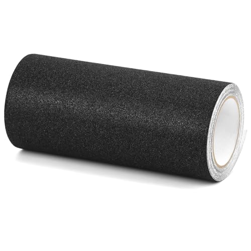 QWORK® 250mm x 5m Schwarz Antirutsch Griptape Klebeband, rutschfest Streifen mit Selbstklebend, rutschfest Klebeband für Drinnen und Draußen