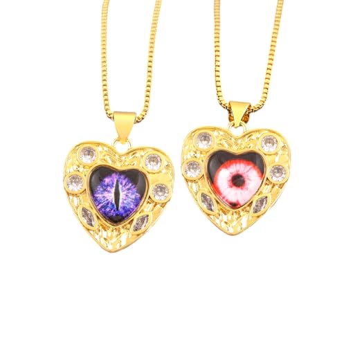 Collier œil en cœur brillant aux finitions de bijoux pavés d'exception