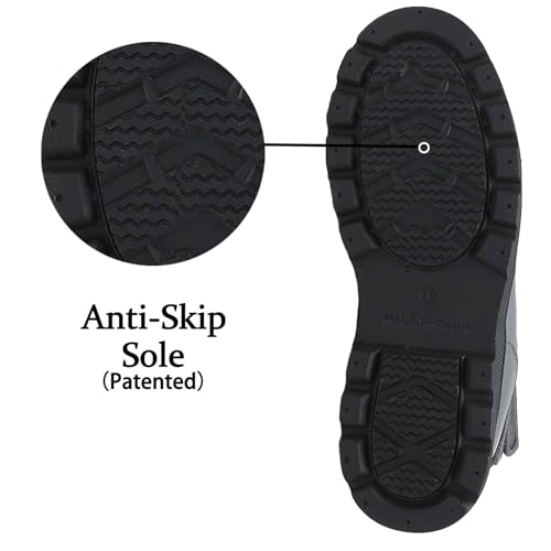 Men's Snow Boots, Waterproof Winter Boots, Anti-Slip, Fur Lined, Lightweight, Black, Size 8.54