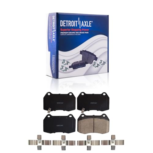 Image of Detroit Axle - Brake Pads for 02-06 Nissan Sentra Front and Rear Ceramic Brake Pads with Hardware 2002 2003 2004 2005 2006 Replacement