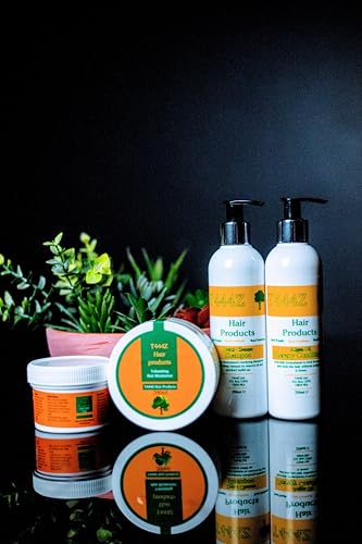 T444Z Complete Hair Care Kit - Scalp Hair Food Deep Moisturizer Shampoo & Conditioner - Hydrates Strenghtens & Nourishes Curly & Textured Hair