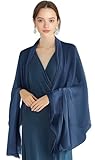 P Pothuiny Chiffon Sheer Shawl Wraps for Evening Dresses, Lightweight Soft Chiffon Scarfs Wedding Party Bridal Scarve for Women (Navy Blue)