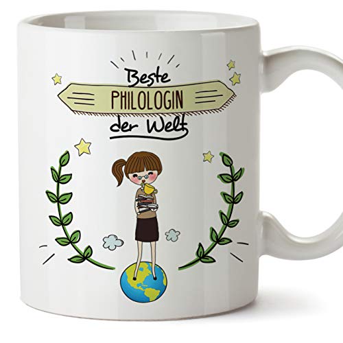 MUGFFINS (Taza en alemán) Taza del filólogo/regalo de la taza Taza de café hermosa y divertida - el filólogo más grande…