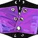 Holographic Waist Cincher Corset for Women – Shiny Metallic Underbust Lace-Up Belt – Rave Festival Fashion Waist Trainer (Standard, Heliotrope, XL)