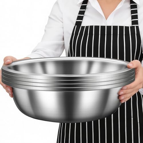 Set de 4 tazones grandes de acero inoxidable 13 Qt