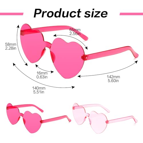 Heart Sunglasses 2 Pairs Heart Shaped Sunglasses Womens Heart Glasses Rave Sunglasses for Women Party Favors4