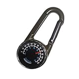 Hangarone Brújula para escalada, mini brújula, termómetro, llavero, alpinismo, camping