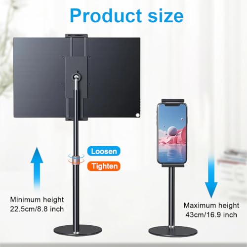 Image of ZORBES Telescopic Monitor Stand for 17.3'' Monitors and Below, Height Adjustable (8.8-16.9 inch), 360 Rotatable Metal Desk Stand
