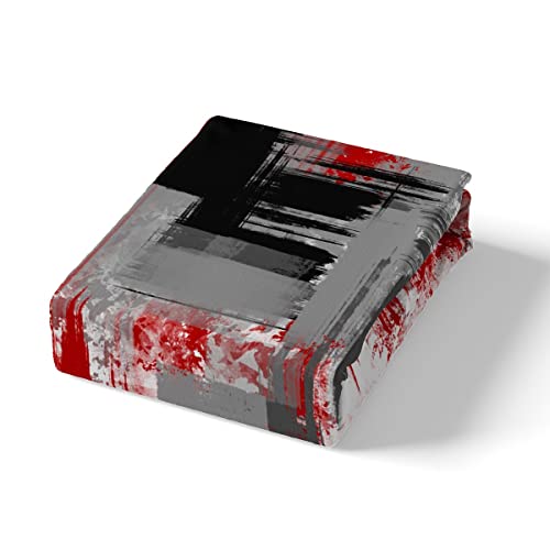 Abstract Bedding Set Modern Abstract Art Comforter Cover for Boys Girls Children Red Grey Black Pattern Bedding Duvet Cover Set Room Decor King Size Bedspread Cover 3Pcs - Image 4
