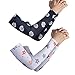 Lohca 2 Paires de Manchons de Bras Enfants Garçons Filles Protection UV Refroidissement Respirant Séchage rapide Marguerite + Fleur colorée