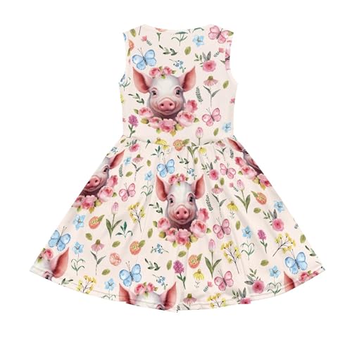 Girl's Summer Tank Dresses Sleeveless Flared Casual Sundress with Pockets2