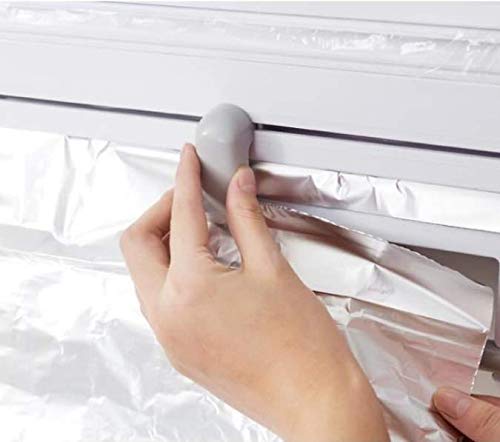 3 in 1 Porta Pellicola e Alluminio, Magnetico Porta Rotoli Alluminio e Pellicola, Portarotoli da Cucina da Parete con Coltello Affilato, Porta Rotolo da Cucina