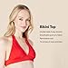 Amazon Essentials Women's Light-Support Tie Halter Bikini Swimsuit Top (Available in Plus Size), Brick Red, Medium