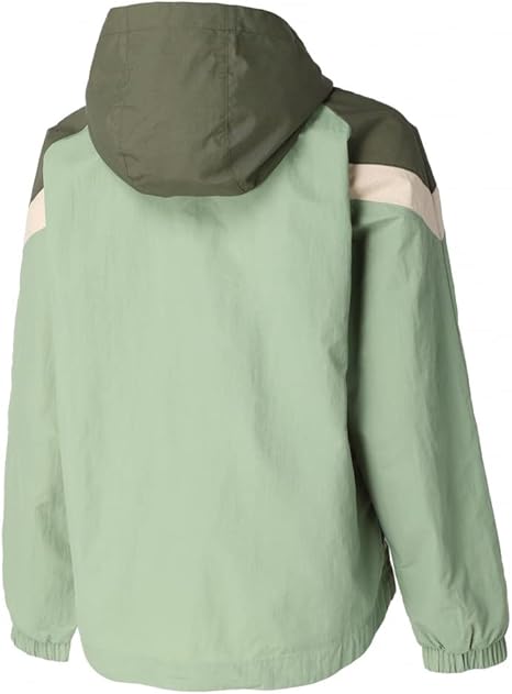 PUMA フード付き レディース ウィンドブレーカー ジャンパー 緑 黄色 PUMA フード付き レディース ウィンドブレーカー ジャンパー 緑 黄色