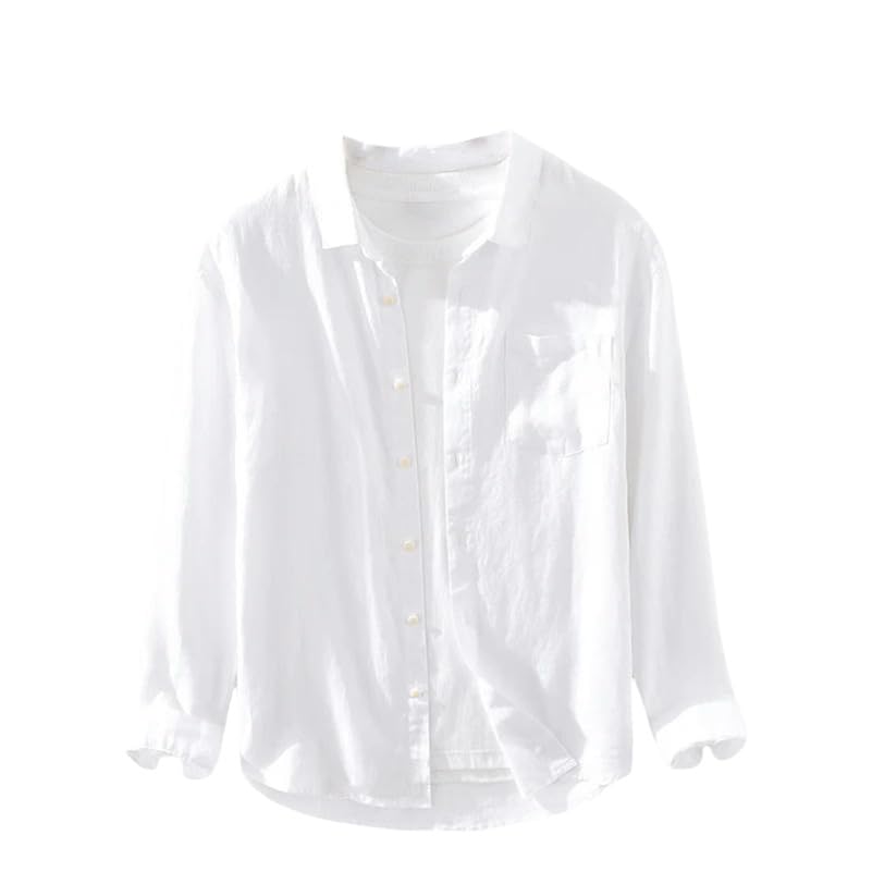 Chemise en lin homme anti transpiration coupe droite tendance