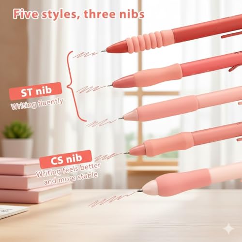 Image of COOFANDY Flower Theme 5 Pcs Gel Pens Cute Quick Drying Retractable Gel Ink Pens 0.5mm Fine Point black Ink Aesthetic Comfortable Writing for School Office School Supplies for Girls Boys
