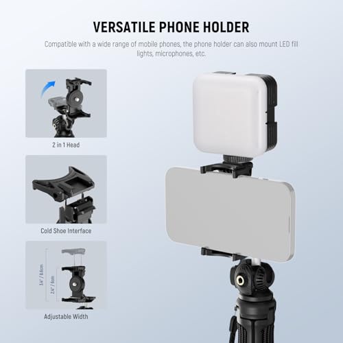 NEEWER TP38 Phone Camera Tripod, 15" Extendable Selfie Stick Metal Stand by NEEWER - Used condition - Image 6