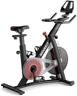 MEKBELT Exercise Bike, Indoor Cycling Stationary Bike Supports Bluetooth Connection, Smart Magnetic Bike with 100 Level Resistance Works with Multiple Fitness Apps for Home Use (Black)
