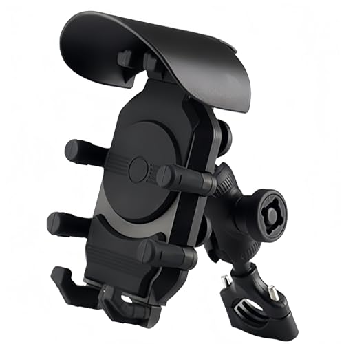 XINGWU Soporte de teléfono para motocicleta con amortiguador de vibraciones y bloqueo seguro, soporte antirrobo para teléfono de bicicleta, soporte para manubrio impermeable para iPhone 16, 15, 14, 13