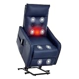 cinkehome Small Power Lift Recliner for Elderly, Lift Chair Recliners with Heat and Massage...