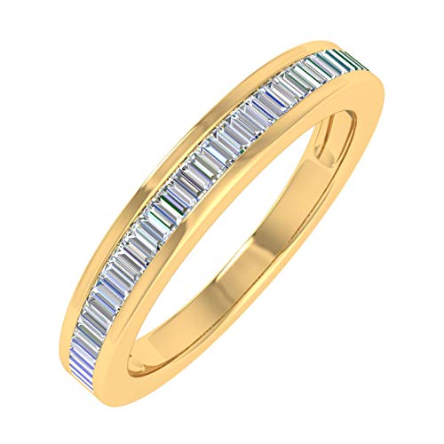 1/2 Carat Channel Set Baguette Shape Diamond Wedding Band Ring in 14K Gold (I1-I2 Clarity)