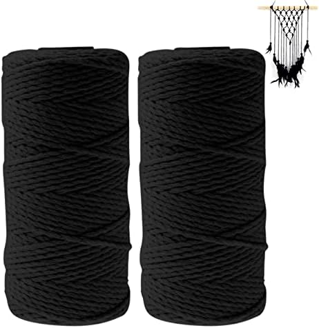 Jaspond 20 Colours Macrame Cord 2mm×100m, Cotton Cord String Rope, butchers string 2 Strand Twisted, Handmade Craft for Wall Hanging, Plant Hanger, Knitting, Textile Decoration