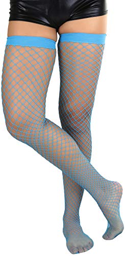 Image of ToBeInStyle Women's Vibrant Large Net Fishnet Thigh High Elastic Nylon Novelty Stockings