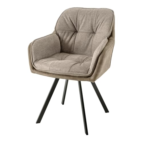 riess-ambiente.de Drehbarer Design Stuhl MR. Lounger Vintage Taupe Microfaser Armlehnen