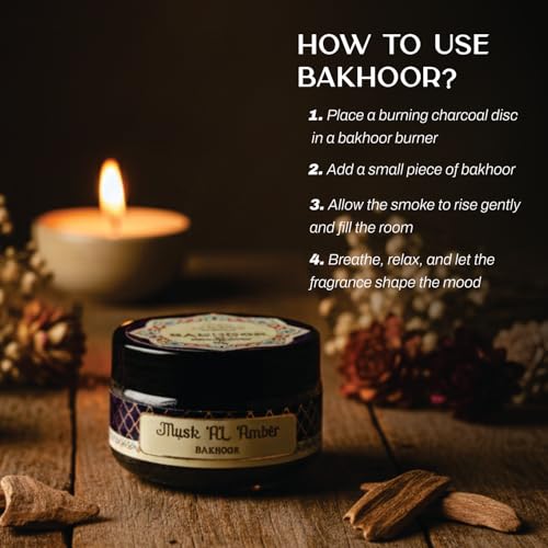 Image of Devdarshan Musk Al Amber Bakhoor (50g) Pack of 1| Premium Long-Lasting Oriental Aroma | Natural Resin for Home Fragrance, Meditation & Relaxation | Luxurious Scented Bakhoor