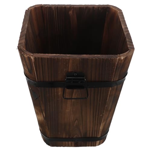 Support pour cannes et parapluies en bois avec trou drainage