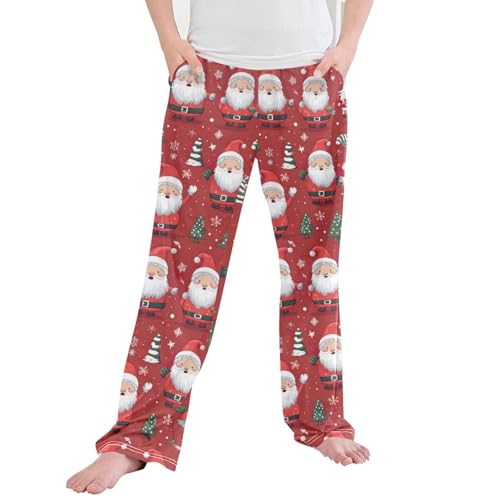 Christmas Xmas Snowman Long Pajama Pants Elastic Waist PJ Bottoms with Pockets S A110582