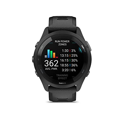 Image of Garmin Forerunner 265 Music GPS Running Smartwatch,Amoled Touchscreen, Battery Upto 13 Days, HRV Status & Advanced Sleep Monitoring, SPO2,Morning Report, Track Running, Cross Training with Black Band