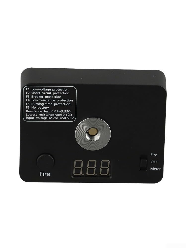 Zilimontt 521 Tab Mini bobine de mesure de brûlure Plateforme de construction V3 Ohm testeur de résistance avec plage de 0,01 à 9,99 Ω et mesure de tension pour test professionnel, mesure et