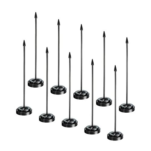 PATIKIL Flag Stands Mini Table Flag Holders Flagpole Black for Party Supplies Decoration Pack of 10
